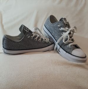 Converse All Star, Silver Tennis Shoes, Women's, Size 8